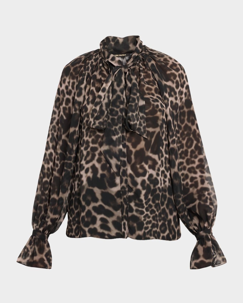 Davi Raglan Leopard-Print Blous
